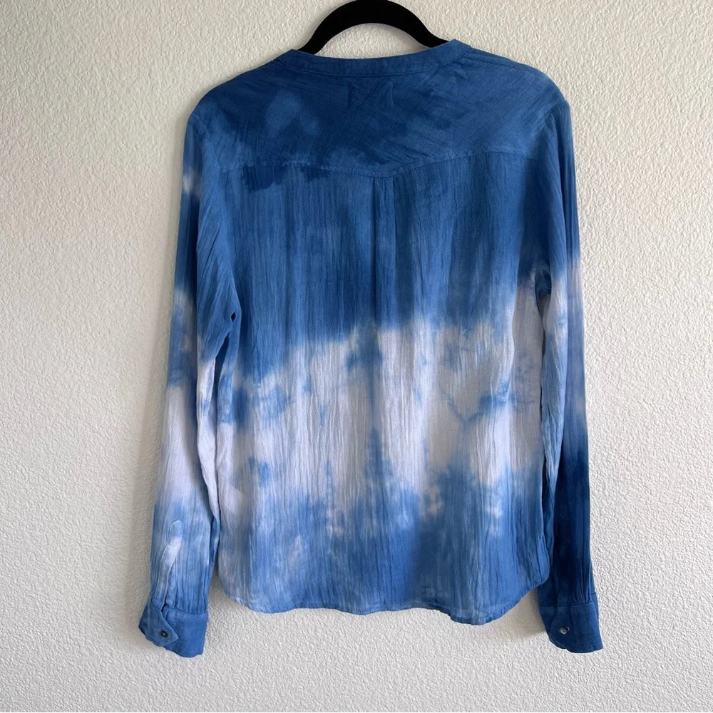 Honorine‎ Tie-Dye Print V-Neck Blouse Blue - Picture 6 of 10